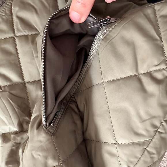 ZEAGOO | Women's Bomber Jacket Quilted Casual Zip Up w Pockets | Green | Size: L - Picture 7 of 11